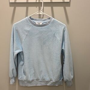Athleta girls Crewneck velour sweatshirt in Soft Blue